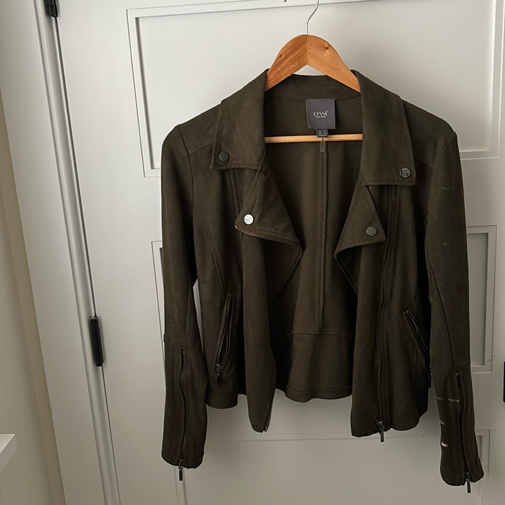Olive green suede jacket
